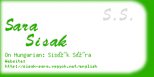 sara sisak business card